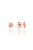 Gümüş rose zirkon taşlı  güneş küpe SGTL12333ROSE - 1