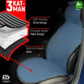 S-Dizayn Oto Koltuk Koruyucu Kılıf Çizgili Siyah Mavi Universal 2+1 Parça Ön Arka A+ Kalite - 3