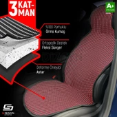 S-Dizayn Oto Koltuk Koruyucu Kılıf Çizgili Siyah Kırmızı Universal 2 Parça Ön A+ Kalite - 3