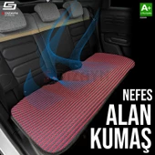 S-Dizayn Oto Koltuk Koruyucu Kılıf Çizgili Siyah Kırmızı Universal 2+1 Parça Ön Arka A+ Kalite thumbnail 4