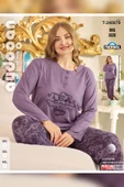 Aydoğan Kadın Suzi Büyük Beden Termal Mistik Mor Pijama Takım 0679 - 3