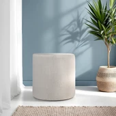 Luno Dekoratif Puf - Krem 40x40x40 cm thumbnail 1