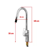 Spiral Hortumlu Bella Çıkar Başlıklı Eyve Su Çeşme Banyo Lavabo Mutfak Musluğu Krom Bataryası - 4