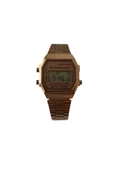 Ulaş Aksesuar   Retro Model Alarm/kronometre Dijital Pembe Renk Kadın Kararmaz Paslanmaz Metal Kol Saati - 1