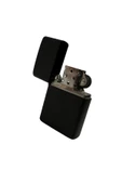 Ulaş Aksesuar   Pütürlü Parlak Siyah Metal Benzinli Zippo Çakmak - 1