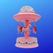 Işıklı Müzikli Pembe Atlı Karınca Star Master Müzik Kutusu Kurmalı - 5