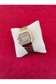 Ulaş Aksesuar   Retro Model Alarm/kronometre Dijital Pembe Renk Kadın Kararmaz Paslanmaz Metal Kol Saati - 2