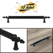(10 ADET) Çekmece Dolap Kapak Kulpu Kulbu 96 mm Mat Siyah Metal Kulp thumbnail 2