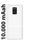 LED Ekranlı Slim 10000MAH Powerbank Taşınabilir Şarj Cihazı Beyaz - 1