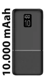 Logia P10 LED Ekranlı Slim 10000mAh Powerbank Taşınabilir Şarj Cihazı Siyah - 1