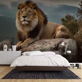 Dağ ve Aslan Temalı Duvar Kağıdı thumbnail 2