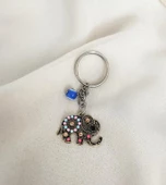 Anahtarlık Cam Nazar Boncuklu Hayat Ağacı Fil Çanta Cüzdan Süsü Aksesuar thumbnail 6