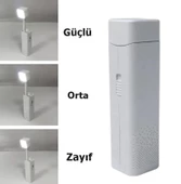 Şarjlı Beyaz Led Çalışma Okuma Işığı Kademeli El Fener Ayarlanabilir Parlaklık ve Masa Lambası + Telefon Tutucu Özellikli - 3