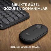 LOGITECH PEBBLE TÜRKÇE Q KLAVYE VE MOUSE 920-012245 - 1