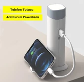 Şarjlı Beyaz Led Çalışma Okuma Işığı Kademeli El Fener Ayarlanabilir Parlaklık ve Masa Lambası + Telefon Tutucu Özellikli - 6