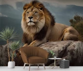 Dağ ve Aslan Temalı Duvar Kağıdı thumbnail 6