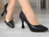 DİGGO Yanı Şeffaf Kadeh Topuklu Kadın Stiletto Ayakkabı - 1