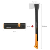 Fiskars Yarma Baltası L-X21 + Balta ve Bıçak Bileyici - 1