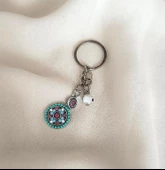 Anahtarlık Cam Nazar Boncuklu Çanta Cüzdan Süsü Aksesuar thumbnail 1