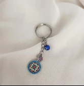 Anahtarlık Cam Nazar Boncuklu Çanta Cüzdan Süsü Aksesuar thumbnail 6