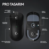 Logitech G PRO X Superlight 2 910-006631 Siyah Lightspeed Hero Şarjlı Optik Kablosuz Oyuncu Mouse - Teşhir - 4