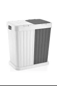 Twins 6146-03 2 Li Kirli Çamaşır Sepeti 80 Lt Beyaz - Antrasit - 2