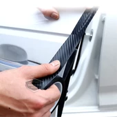Üniversal Araç İçi 3D Siyah Karbon Kapı Eşik Bandı Arka Tampon Eşiği Koruma Folyosu Orijinal Hava Kanallı Yapışkanlı İthal Çok Amaçlı Tampon Koruma 5 Metre - 9