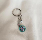 Anahtarlık Cam Nazar Boncuklu Çanta Cüzdan Süsü Aksesuar thumbnail 7