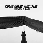Üniversal Araç İçi 3D Siyah Karbon Kapı Eşik Bandı Arka Tampon Eşiği Koruma Folyosu Orijinal Hava Kanallı Yapışkanlı İthal Çok Amaçlı Tampon Koruma 5 Metre - 8