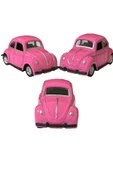 METAL ÇEK BIRAK PEMBE RENK MİNİ VOSVOS ARABA 8 CM HEDİYE KOLEKSİYON - 1
