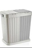 Twins 6146-04 2 Li Kirli Çamaşır Sepeti 80 Lt Ekru - Gri - 1