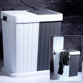 Twins 6146-03 2 Li Kirli Çamaşır Sepeti 80 Lt Beyaz - Antrasit - 1
