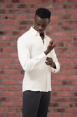 Modtime Örgü Desenli Full Likralı Pamuklu Slimfit Gömlek - 12