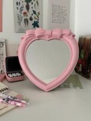 Pembe Kalp Fiyonk Makyaj Aynası - 1