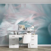Pembe Mavi Tüy Temalı Duvar Kağıdı thumbnail 4