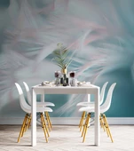 Pembe Mavi Tüy Temalı Duvar Kağıdı thumbnail 5