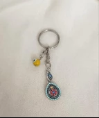 Anahtarlık Cam Nazar Boncuklu Çanta Cüzdan Süsü Aksesuar - 3