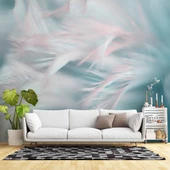 Pembe Mavi Tüy Temalı Duvar Kağıdı thumbnail 1