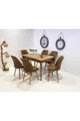 Kaktüs Avm 6 Kişilik Açılır Mdf Masa Sandalye Takımı Mutfak Masası Takımı Salon Masası - 1