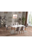 Adahome 80X130(Kapalı) 80X170(Açık) Yemek Odası Takımı Mutfak Masası Takımı Yemek Masası 6 Kişilik - 1