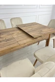 Kristal Evim Açılabilir Yemek Masası Takımı Mdf Masa Takımı Ahşap Desenli Yemek Masası - 3