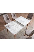 Adahome 80X130(Kapalı) 80X170(Açık) Yemek Odası Takımı Mutfak Masası Takımı Yemek Masası 6 Kişilik - 2