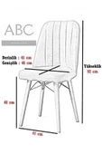 Abc Concept Paris Serisi Gürgen Ayaklı A+ Kalite Kare Gold Sandalye 7 Farklı Renk Seçeneği Ile - 3