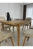 Kristal Evim Açılabilir Yemek Masası Takımı Mdf Masa Takımı Ahşap Desenli Yemek Masası - 4