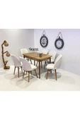 Kaktüs Avm 6 Kişilik Açılır Masa Sandalye Takımı Mutfak Masası Takımı Salon Masası Yemek Masası Masa Takımı - 1