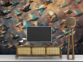 Kuş Sürüsü Temalı Duvar Kağıdı thumbnail 3