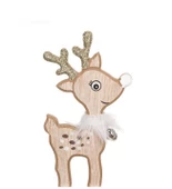 Yılbaşı Süsü Dekoratif Çıngıraklı Ahşap Geyik Biblo Figür - 15 cm - 2