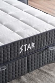 Niron  Star Yatak Seti 120x200 cm Tek Kişilik Yaylı Sert Ortopedik Yatak Antrasit Lüks Baza Başlık Takımı - 3