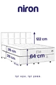 Star Yatak Seti 140x190 cm Çift Kişilik Yaylı Sert Ortopedik Yatak Antrasit Lüks Baza Başlık Takımı - 5
