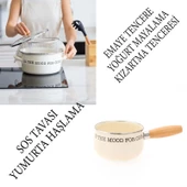Emaye Sos Tavası 16 CM Ve 22 CM Emaye Kızartma Tenceresi Tencere - 1